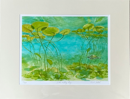Lilies in Frog Bay, Watercolor Print (mat not included)