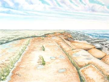 The Limestones III – Georgian Bay Watercolor Print, Lake Huron Art