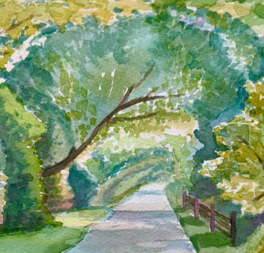 "Loveland Bike Trail, Watercolor Print | Ohio Landscape Art