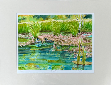 "Baby Loon" – Matted Watercolor Print, Ready to Frame