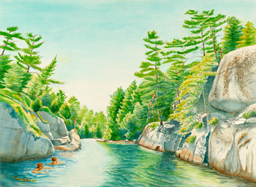 "Hole-in-the-Wall II", Watercolor Print | Georgian Bay Lake Huron Art