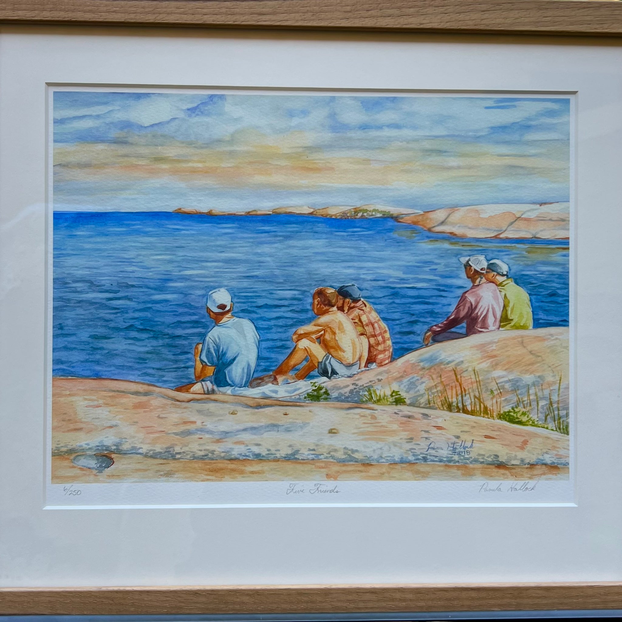 "Five Friends", framed fine art print (has top mat)