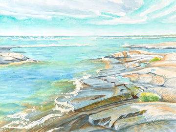 "The Breakers", Watercolor Print | Georgian Bay Lake Huron Coastline