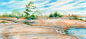 "Picnic on the Rocks", Watercolor Print | Georgian Bay Fine Art