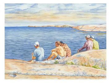 "Five Friends", Friends on the Rocky Island Watercolor Print | Georgian Bay Art