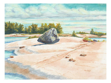 "McCormick", Glacial Grinding Stone Watercolor Print | Georgian Bay Art