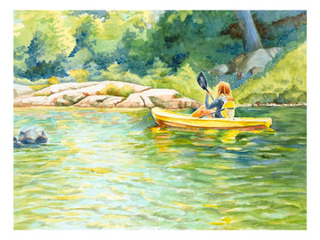 "Silent Bay", Kayak Watercolor Print | Georgian Bay Fine Art