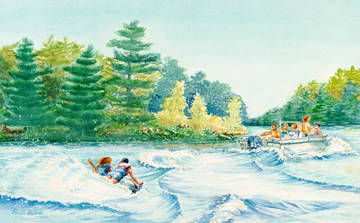 "Tubing II", Tubing Adventure Watercolor Print | Georgian Bay Fine Art