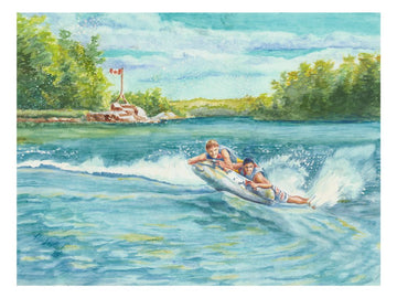 "Tubing", Tubing Adventure Watercolor Print | Georgian Bay Fine Art