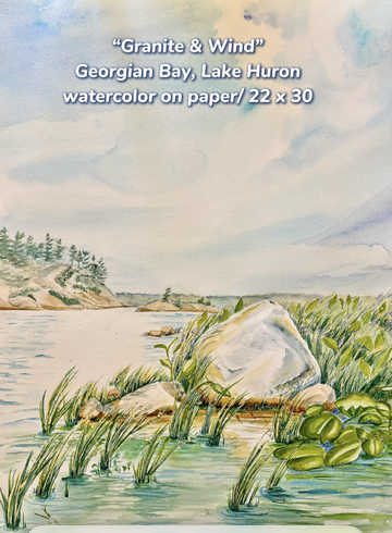 Granite and Wind – Painting the Sky in Watercolor | Georgian Bay, Lake Huron