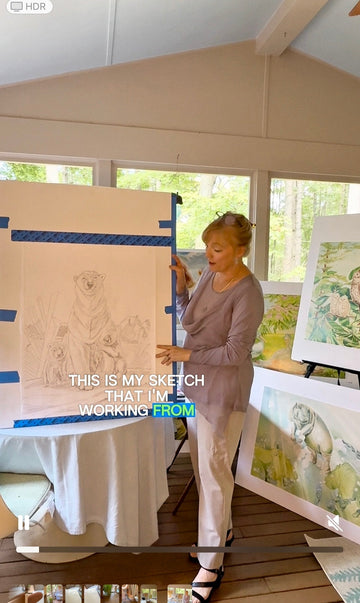 How to Create Beautiful Watercolor Transitions | Polar Bear & Cubs Tutorial