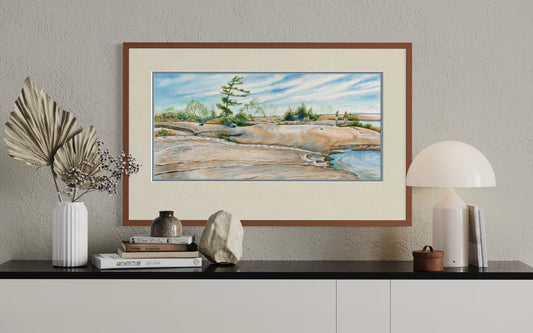 "Picnic on the Rocks", Watercolor Print | Georgian Bay Fine Art