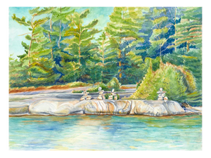 Hemlock Inuksuit, watercolor print