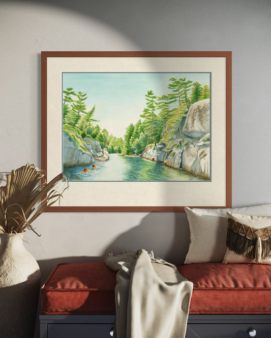 "Hole-in-the-Wall II", Watercolor Print | Georgian Bay Lake Huron Art