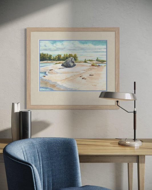 "McCormick", Glacial Grinding Stone Watercolor Print | Georgian Bay Art
