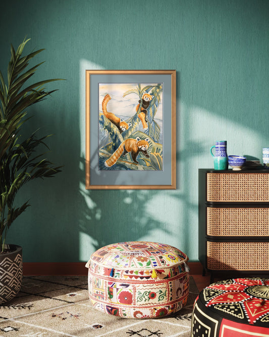 "Red Pandas" – Zoo Animal Collection Watercolor Print | Fine Art by Pamela Hallock