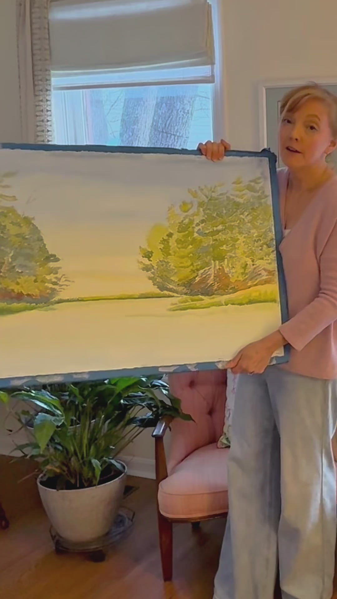 • Pamela Hallock painting reflections in Turtle Bay watercolor