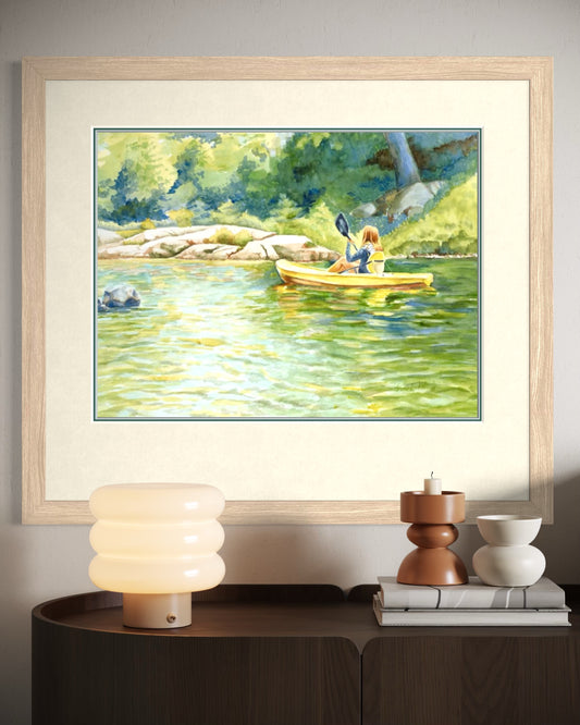 "Silent Bay", Kayak Watercolor Print | Georgian Bay Fine Art