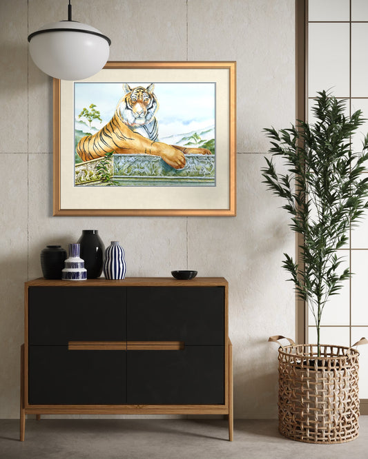 "Batari", Tiger Watercolor Print | Wildlife Fine Art