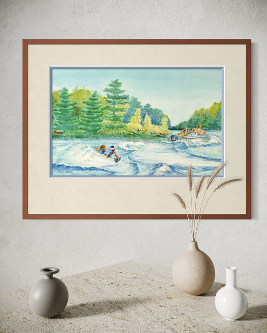 "Tubing II", Tubing Adventure Watercolor Print | Georgian Bay Fine Art