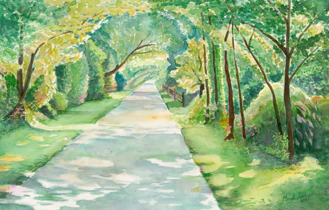 Loveland Bike Trail, watercolor print